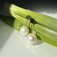 Earrings Natural pearls in silver with gold plating